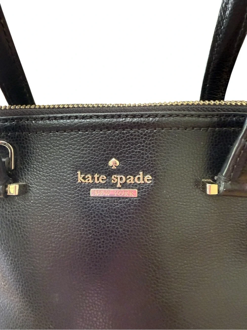 Kate Spade Black Pebble Leather Double-Handle Satchel